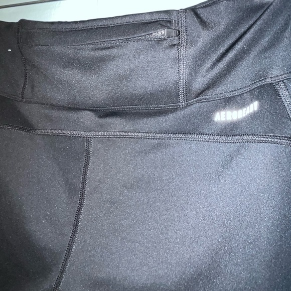 Adidas Aero Ready Capri Size Medium Pockets Drawstring Waist Zipper Mesh - Picture 8 of 15